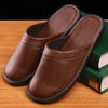 Men's & Women's Leather Winter Slippers, Thick Soft Warm Anti Slip Slides