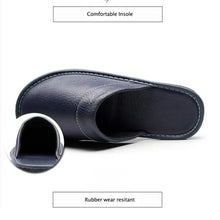 Men's & Women's Leather Winter Slippers, Thick Soft Warm Anti Slip Slides