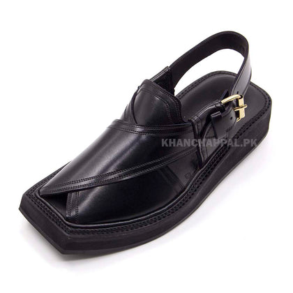Special Black Genuine Leather Kaptaan Chappal (Pre Order)