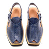Premium Quality Lightweight Navy Blue Leather Kaptaan Chappal (Pre Order)