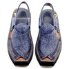 Premium Quality Special Texture Blue Leather Kaptaan Chappal (Pre Order)