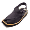 Premium Black Matte Leather Kaptaan Chappal