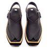 Premium Black Matte Leather Kaptaan Chappal