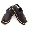 Premium Black Matte Leather Kaptaan Chappal