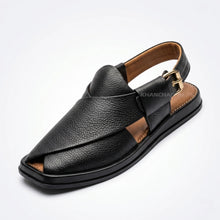 Imported Leather UltraSoft Premium Quality Black Peshawari Chappal