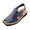 Premium Quality Lightweight Navy Blue Leather Kaptaan Chappal (Pre Order)