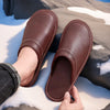 Men's & Women's Leather Winter Slippers, Thick Soft Warm Anti Slip Slides