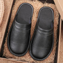 Men's & Women's Leather Winter Slippers, Thick Soft Warm Anti Slip Slides