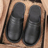 Men's & Women's Leather Winter Slippers, Thick Soft Warm Anti Slip Slides