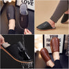 Men's & Women's PU Leather Fluffy Slippers, Thick Soft Warm Anti Slip Cozy Fuzzy Slides