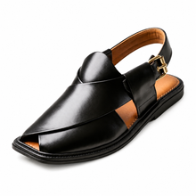 Premium Quality UltraSoft Medicated Traditional Black Peshawari Chappal