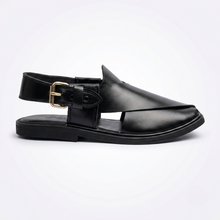 Premium Handmade Classic Black Leather Peshawari Chappal