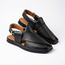 Imported Leather UltraSoft Premium Quality Black Peshawari Chappal