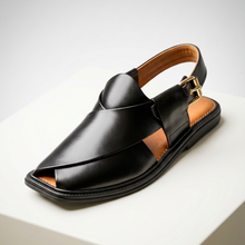 Premium Quality UltraSoft Medicated Traditional Black Peshawari Chappal