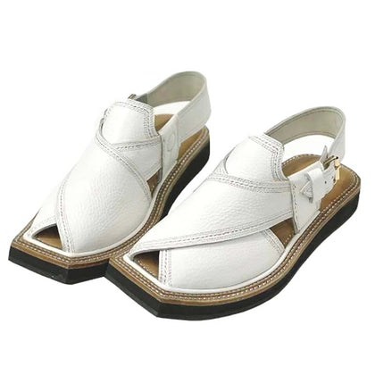 White Genuine Leather Kaptaan Chappal (Pre Order)