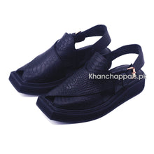Special Crocko Black Kaptaan Chappal (PreOrder)