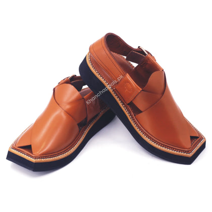 Premuim Quality Tan Leather Kaptaan Chappal Online | Imran Khan