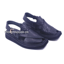 Special Crocko Black Kaptaan Chappal (PreOrder)
