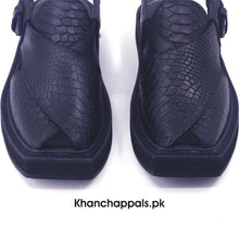 Special Crocko Black Kaptaan Chappal (PreOrder)