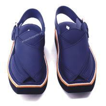 Premium Blue Matte Leather Kaptaan Chappal