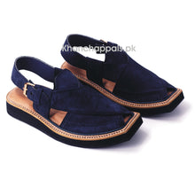 Navy Blue Kaptaan Chappal (Sabar)