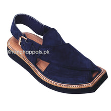 Navy Blue Kaptaan Chappal (Sabar)