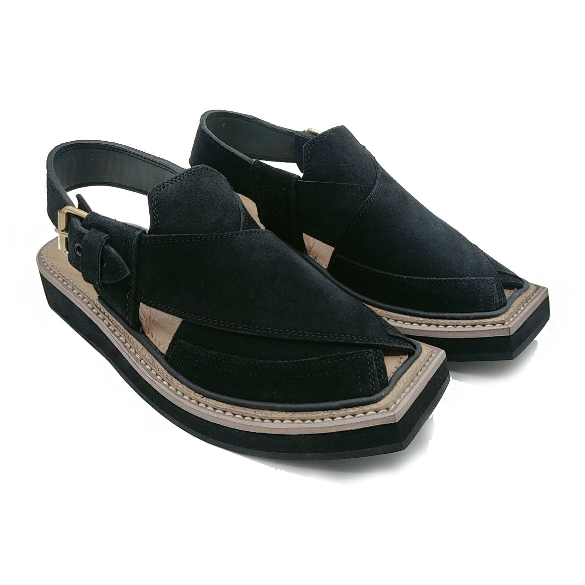 Kaptaan chappal hotsell black