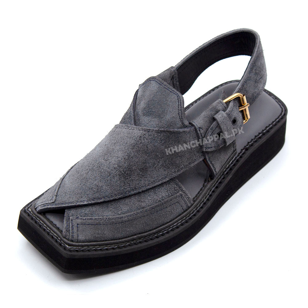 Premium Quality Special Grey Leather Kaptaan Chappal (Pre Order)