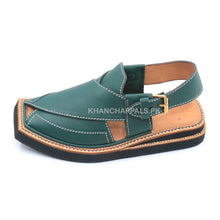 Premium Quality New Design Forest Green Leather Kaptaan Chappal (PRE ORDER)