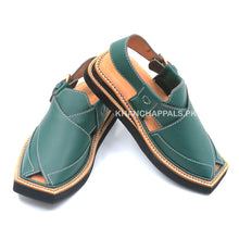 Premium Quality New Design Forest Green Leather Kaptaan Chappal (PRE ORDER)