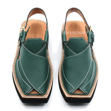 Premium Quality Forest Green Genuine Leather Kaptaan Kaptaan Chappal (Pre Order)