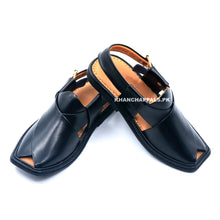 Premium Quality UltraSoft Medicated Traditional Black Peshawari Chappal