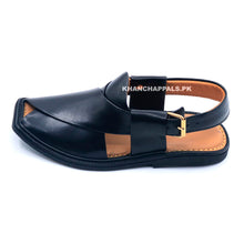 Premium Quality UltraSoft Medicated Traditional Black Peshawari Chappal