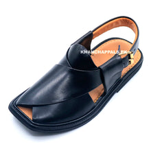 Premium Quality UltraSoft Medicated Traditional Black Peshawari Chappal
