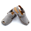 Premium Quality Hand Stitched Suede Grey Leather Peshawari Chappal