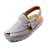 Premium Quality Hand Stitched Suede Grey Leather Peshawari Chappal