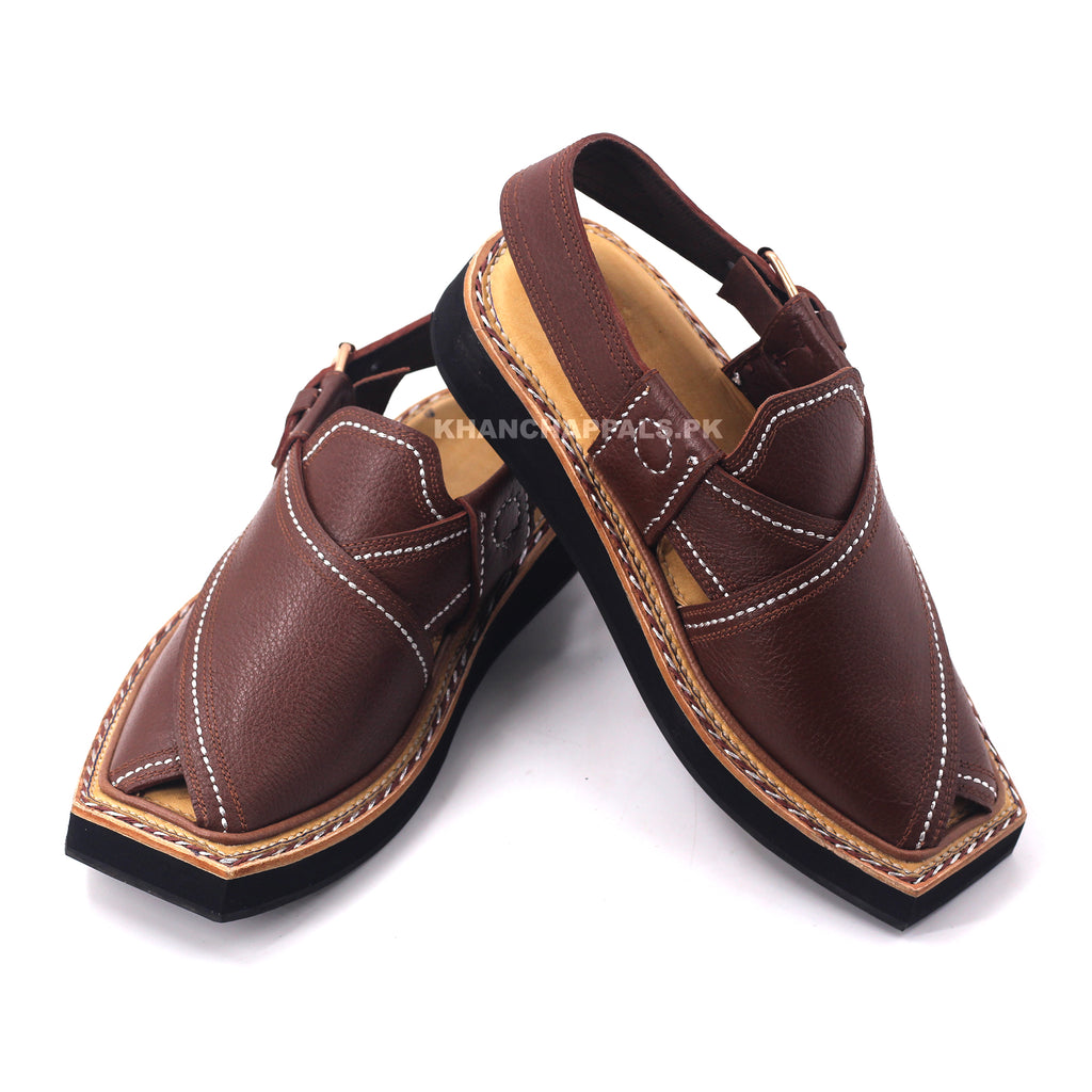 kaptaan chappal dark brown