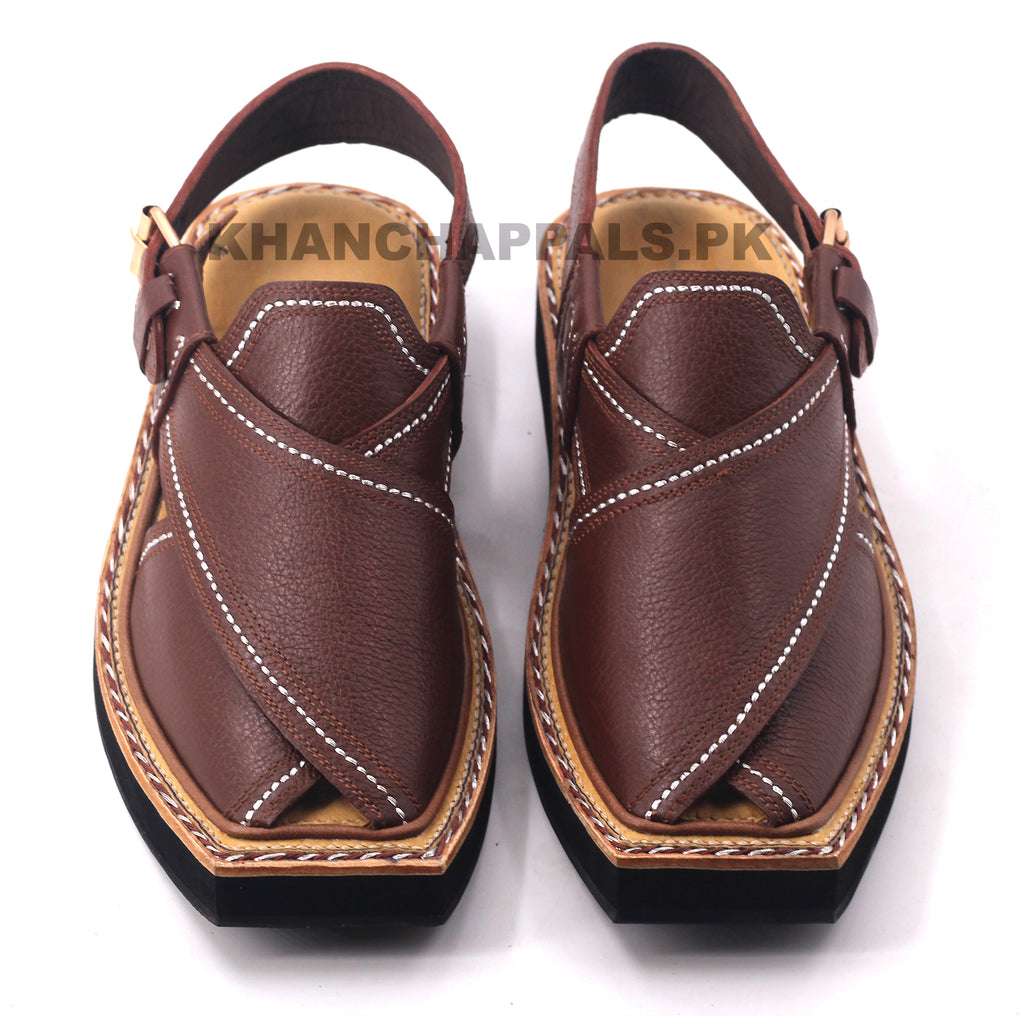 kaptaan chappal dark brown