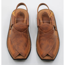 Peshawari Chappal Genuine Leather T-Shape Charsadda Chappal Brown