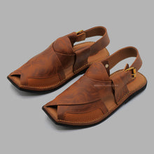 Peshawari Chappal Genuine Leather T-Shape Charsadda Chappal Brown