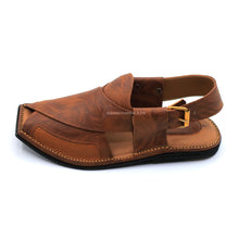 Peshawari Chappal Genuine Leather T-Shape Charsadda Chappal Brown