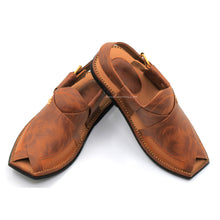 Peshawari Chappal Genuine Leather T-Shape Charsadda Chappal Brown