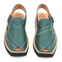 Premium Quality New Design Forest Green Leather Kaptaan Chappal (PRE ORDER)