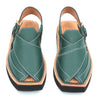 Premium Quality New Design Forest Green Leather Kaptaan Chappal (PRE ORDER)