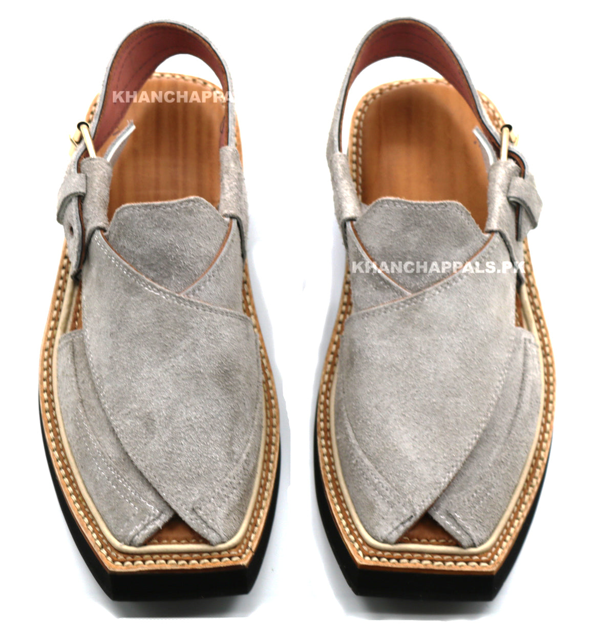 Special Gray Suede Leather Kaptaan Chappal display picture 3