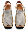 Special Gray Suede Leather Kaptaan Chappal
