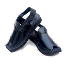 Special Black Leather Handmade Kaptaan Chappal