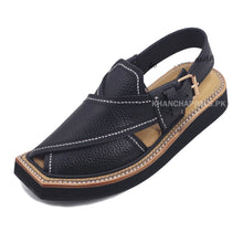 Special Black Colour Genuine Leather Kaptaan Chappal (Pre Order)