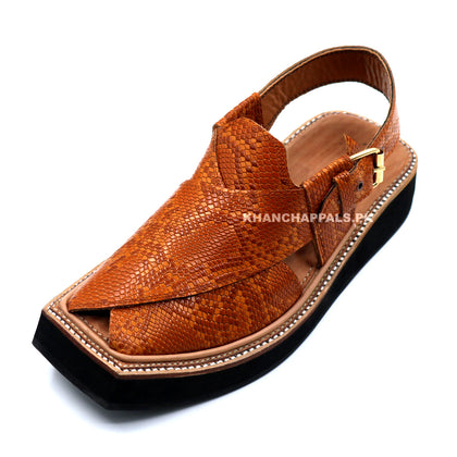 Snake Leather Kaptaan Chappal (Pre Order)