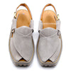 Premium Quality Hand Stitched Suede Grey Leather Peshawari Chappal